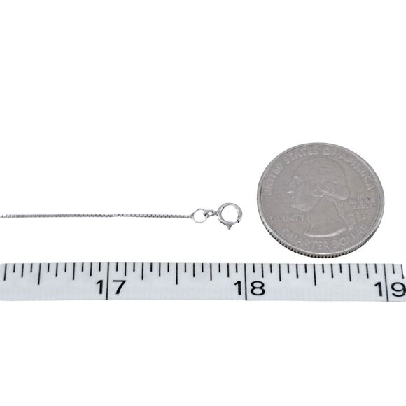 Vintage Sterling Silver 925 0.7mm Box Chain Necklace 18" - Picture 2 of 3